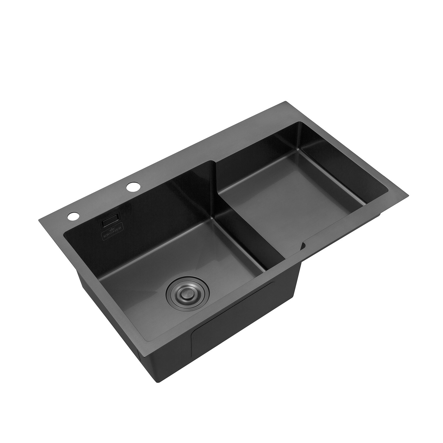 Кухонна мийка Kroner KRP Schwarze - 7848LHM PVD (3.0/1.0 мм)