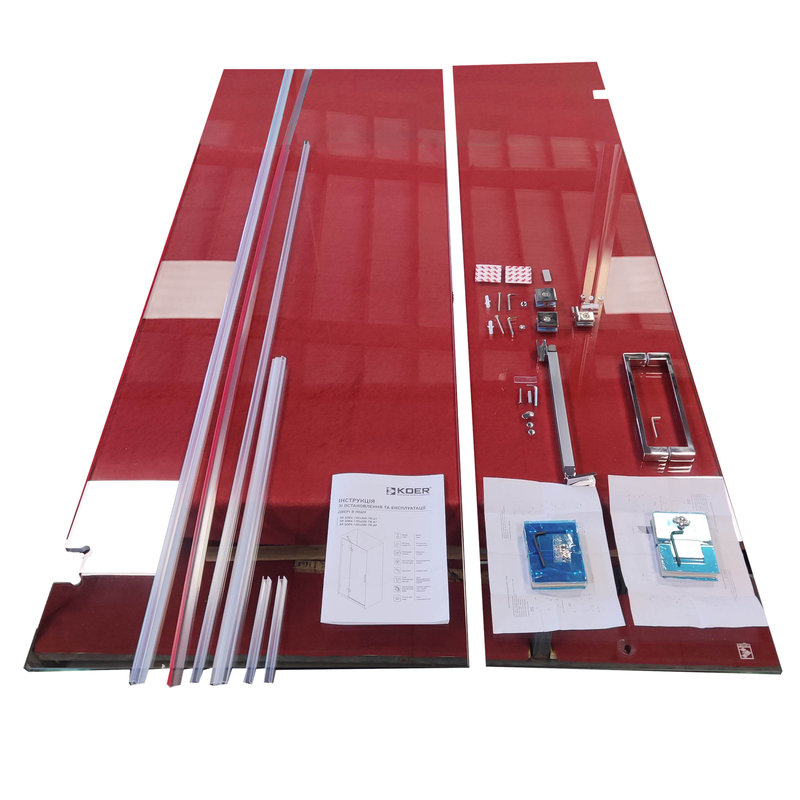 Двері у нішу розпашні KOER SR SD04-120x200-TR-01 прозоре скло EASY CLEAN 10мм хром (KR5387)