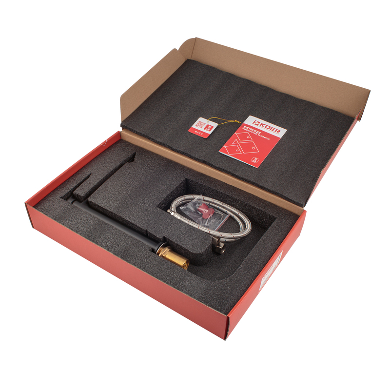 Змішувач для умивальника високий KOER KB-11028-05 (Колір чорний) (KR5294)