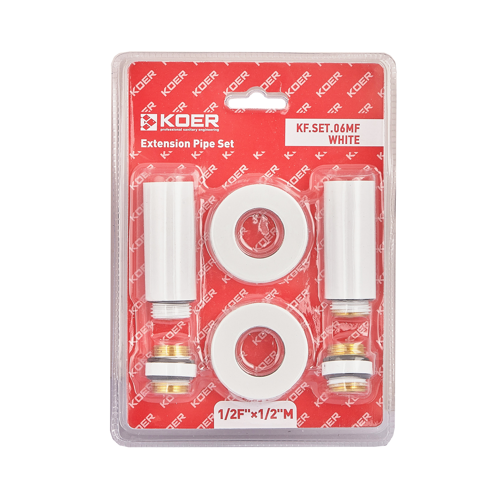 Комплект подовжувачів 1/2Fx1/2M білий KOER KF.SET.06MF WHITE (KR5850)