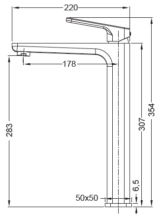 Змішувач для умивальника високий KOER KB-11031-01 (Колір хром) (KR5433)