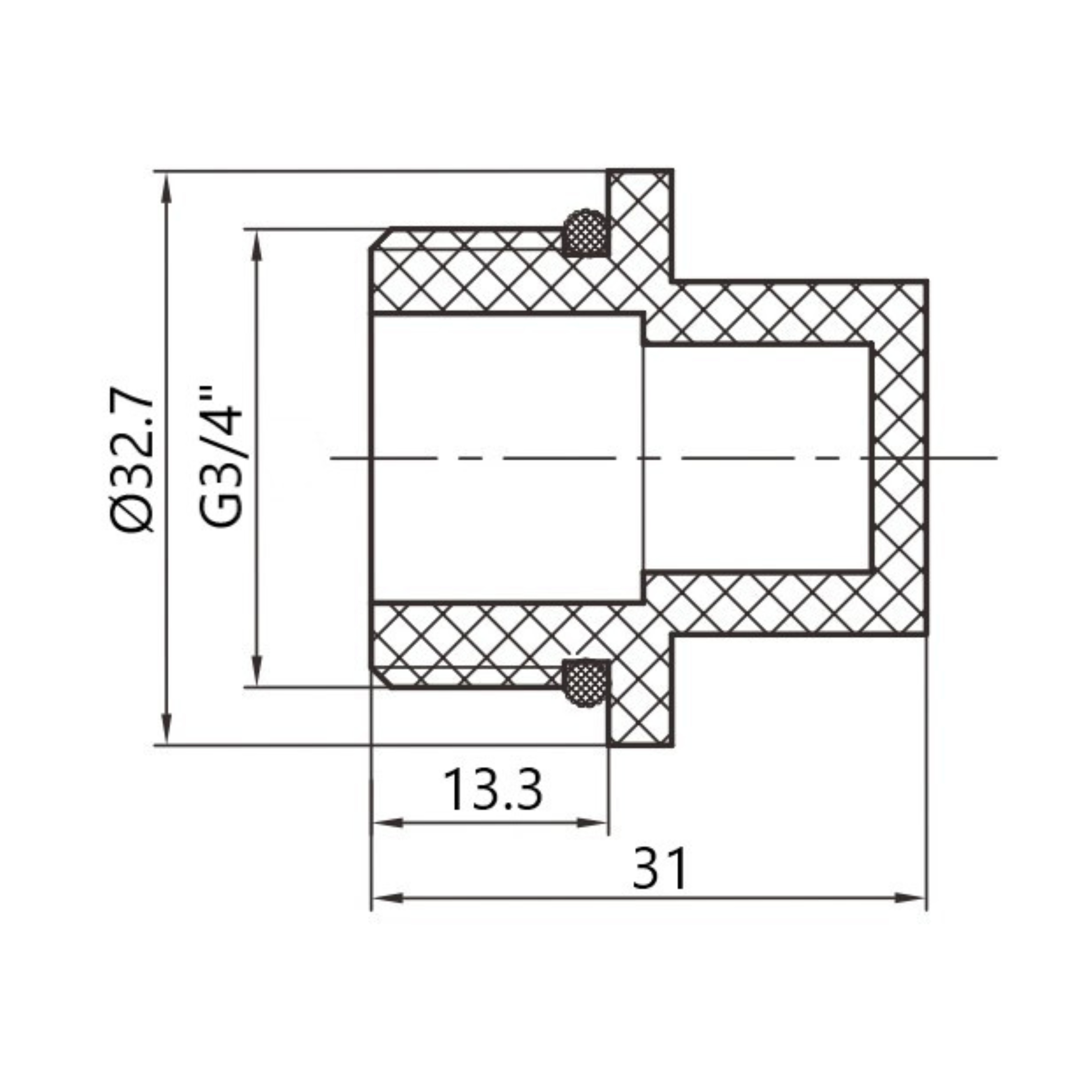 Заглушка PPR Thermo Alliance з різьбою 20х3/4" ЗР
