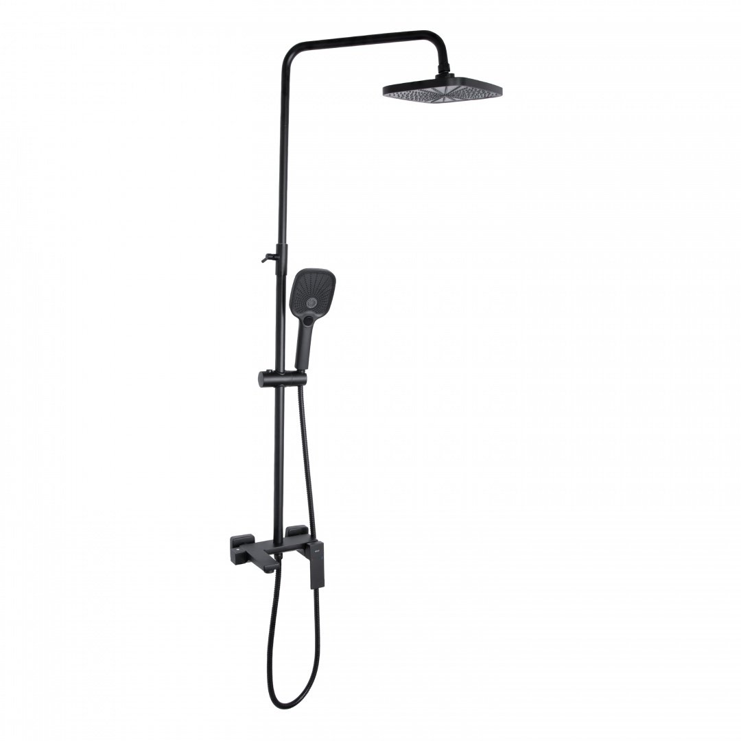 Душова система універсальна Qtap Gemini на три споживачі (з виливом) QTGEM111BLM45686 Black Matt