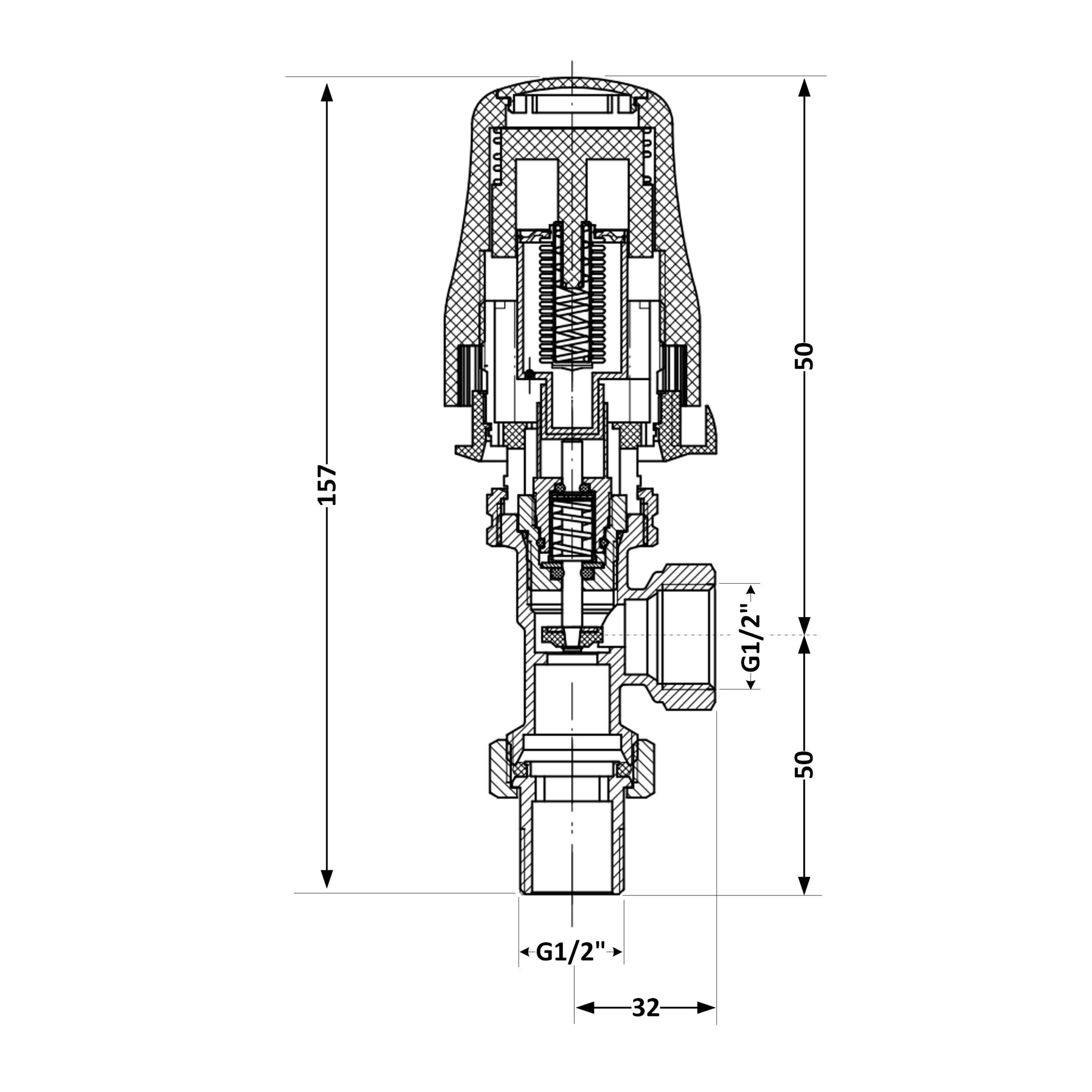 Кран Thermo Alliance Standart RTL кутовий 1/2"ВЗ TAS01515