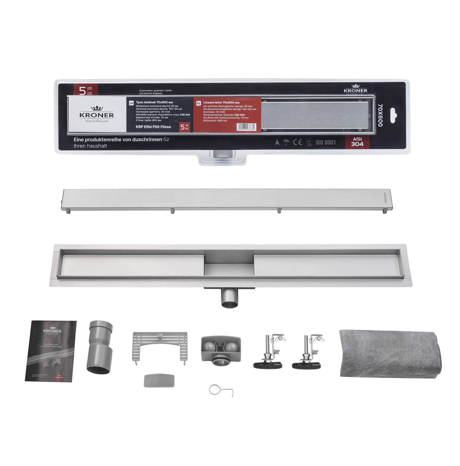 Трап лінійний Kroner KRP Eifel F60 Fliese