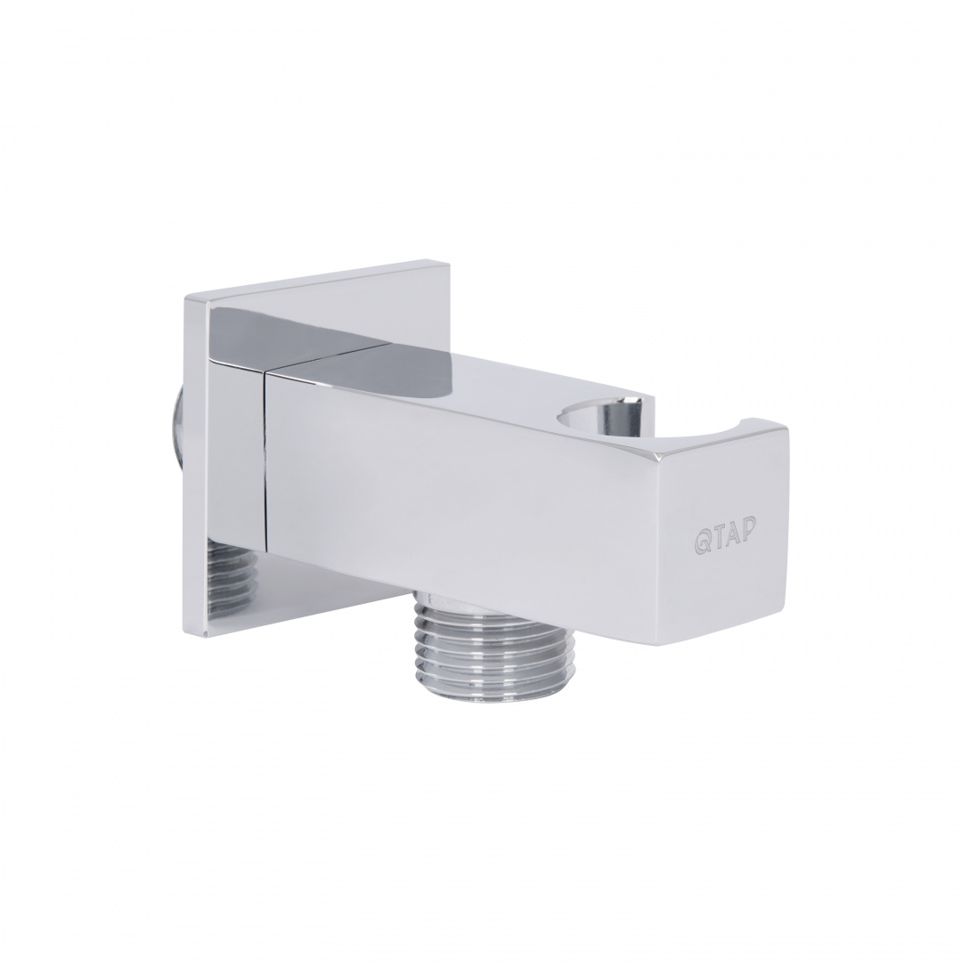 Підключення з тримачем для шланга Qtap Spojeni прямоугольне QTCRMBH130 Chrome (Fixsit)