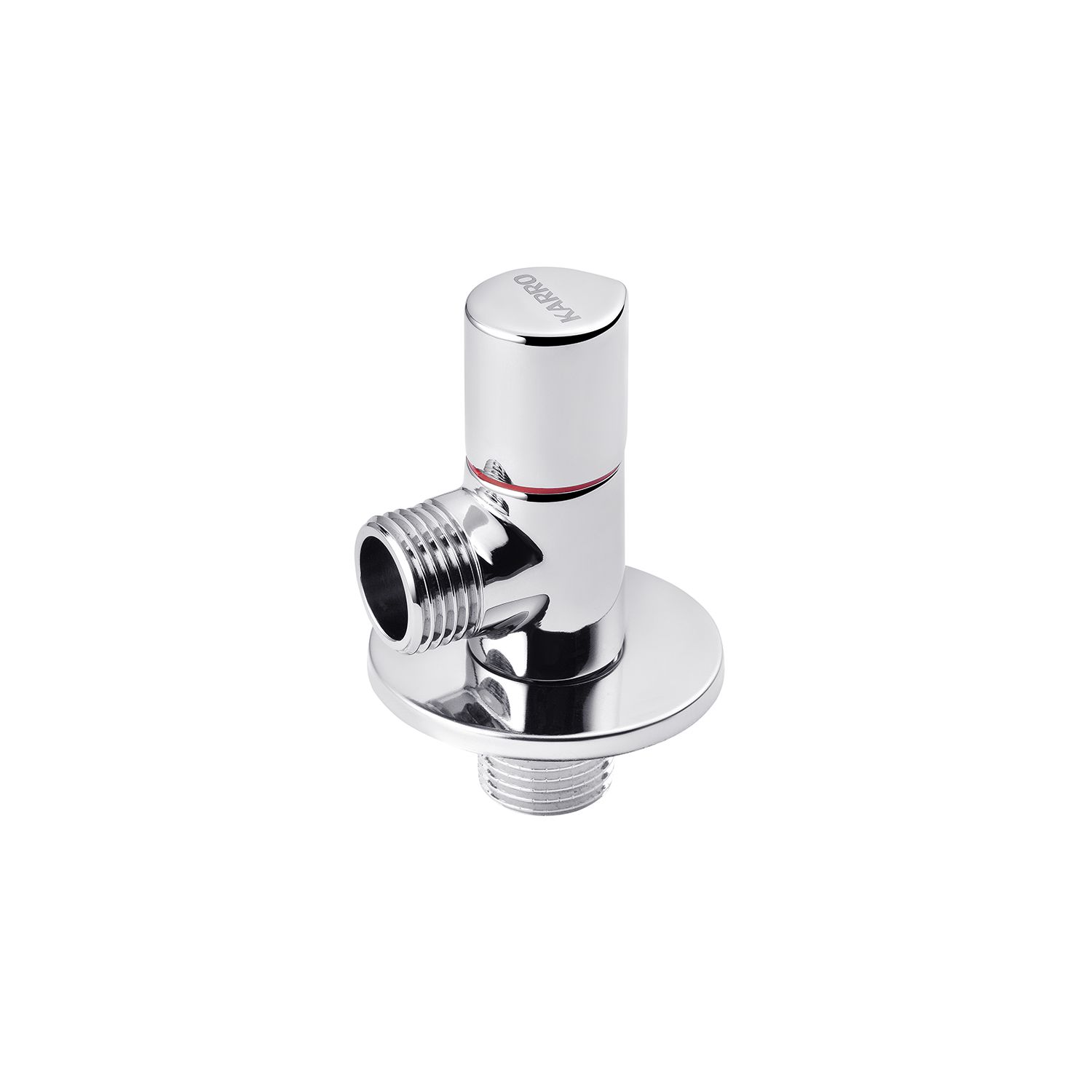 Кран приладовий для підключення Karro 1/2"х1/2" ЗЗ хромований KR-3116