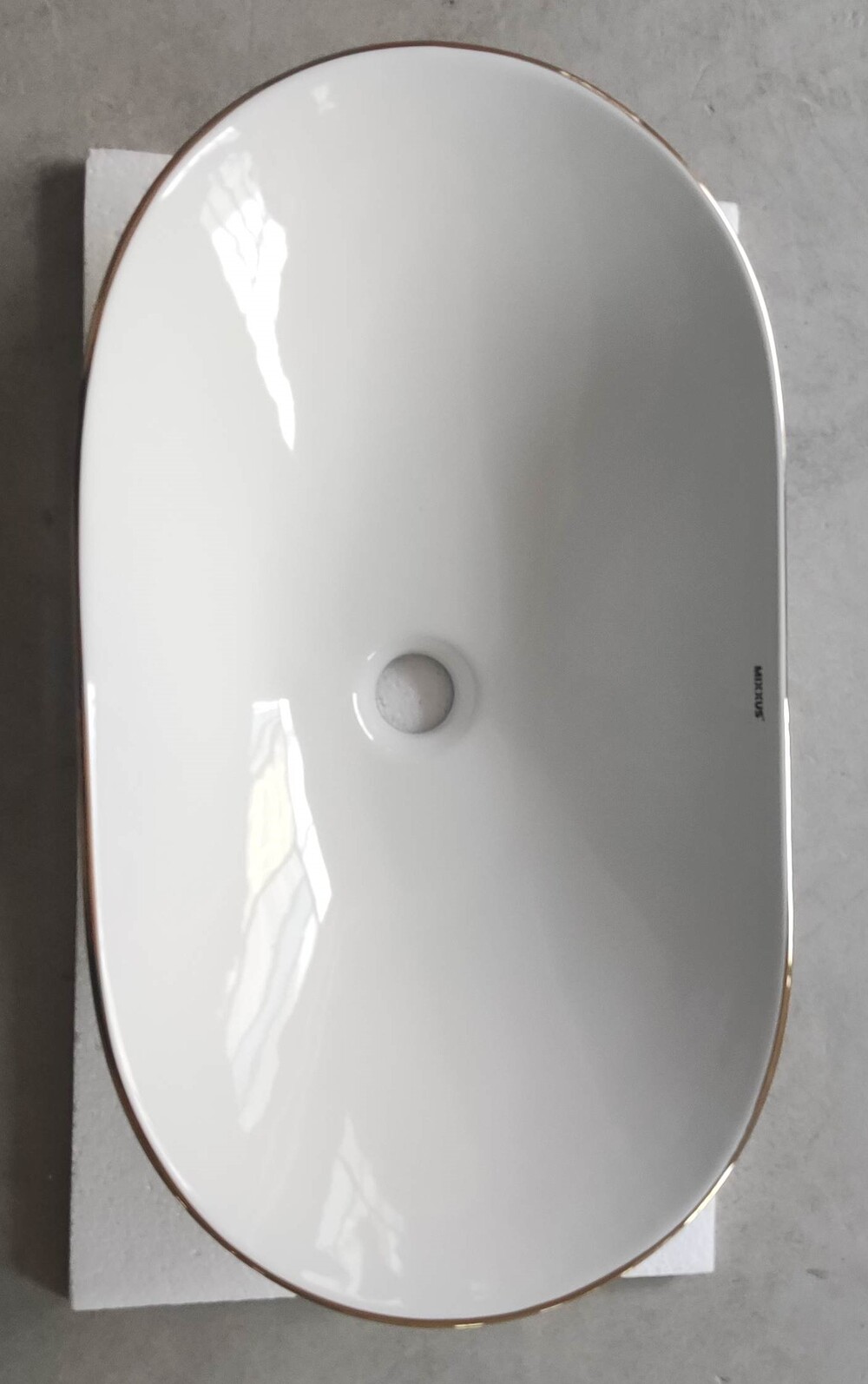 Раковина накладна MIXXUS PREMIUM WAVE-0105 EDGE GOLD 620х360х160mm (MP6557)