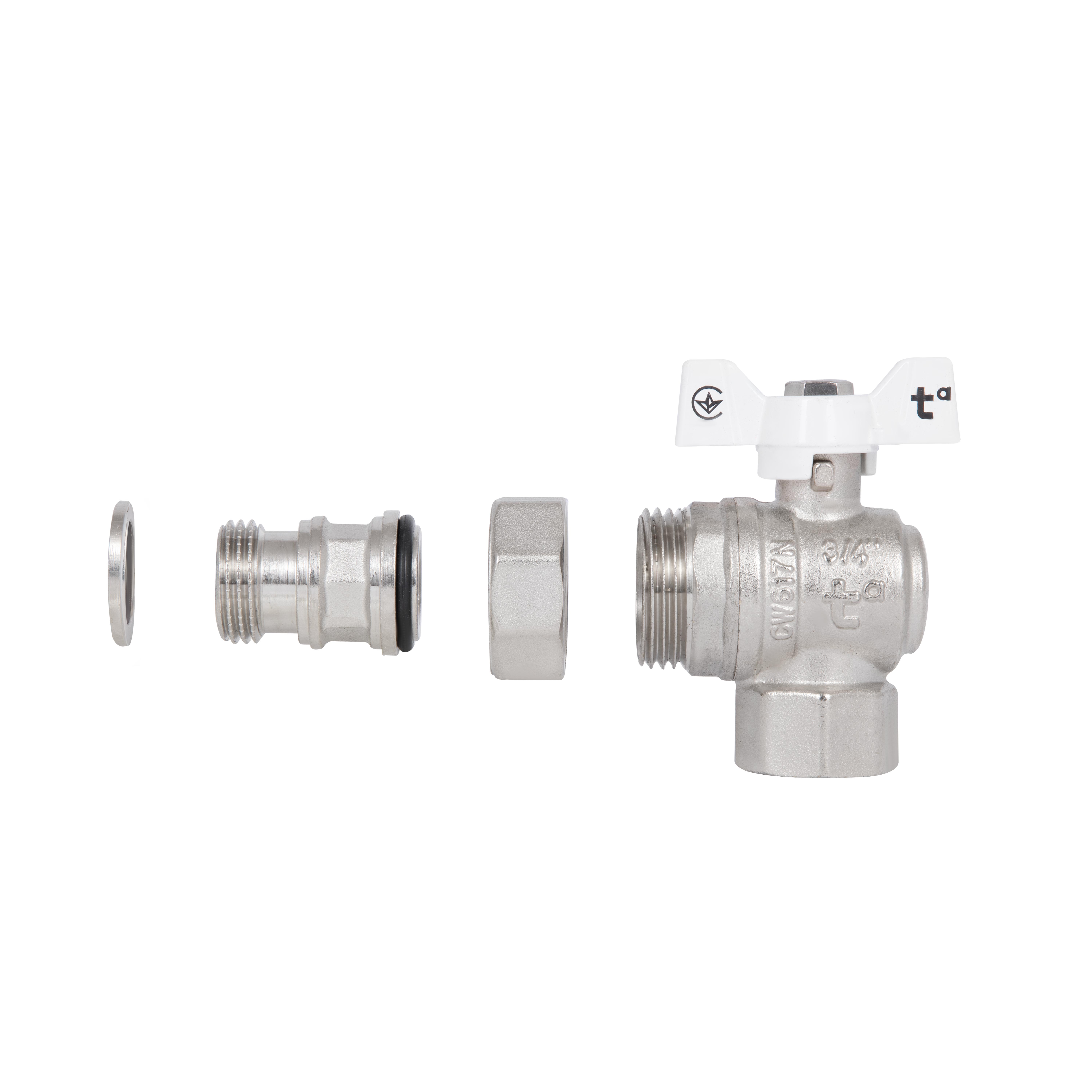 Кран кульовий "Американка" Thermo Alliance Forte 3/4" з антипротіканням кутовий SF223W20