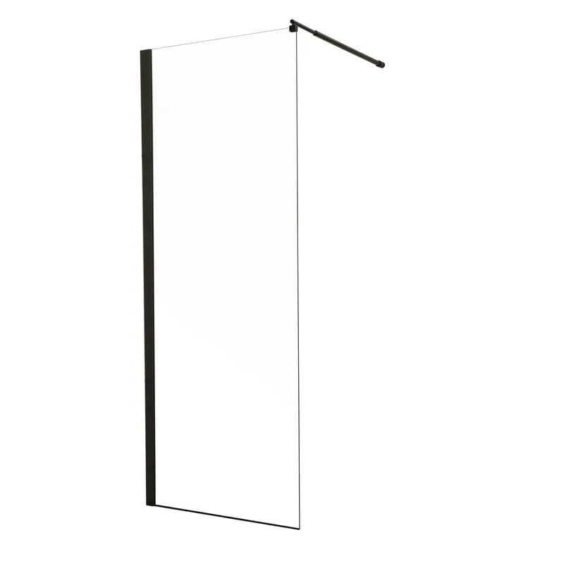 Душова перегородка Walk-In MIXXUS PREMIUM FLAT SP02-80x200-TR BLACK прозоре скло 8мм (MI6854)