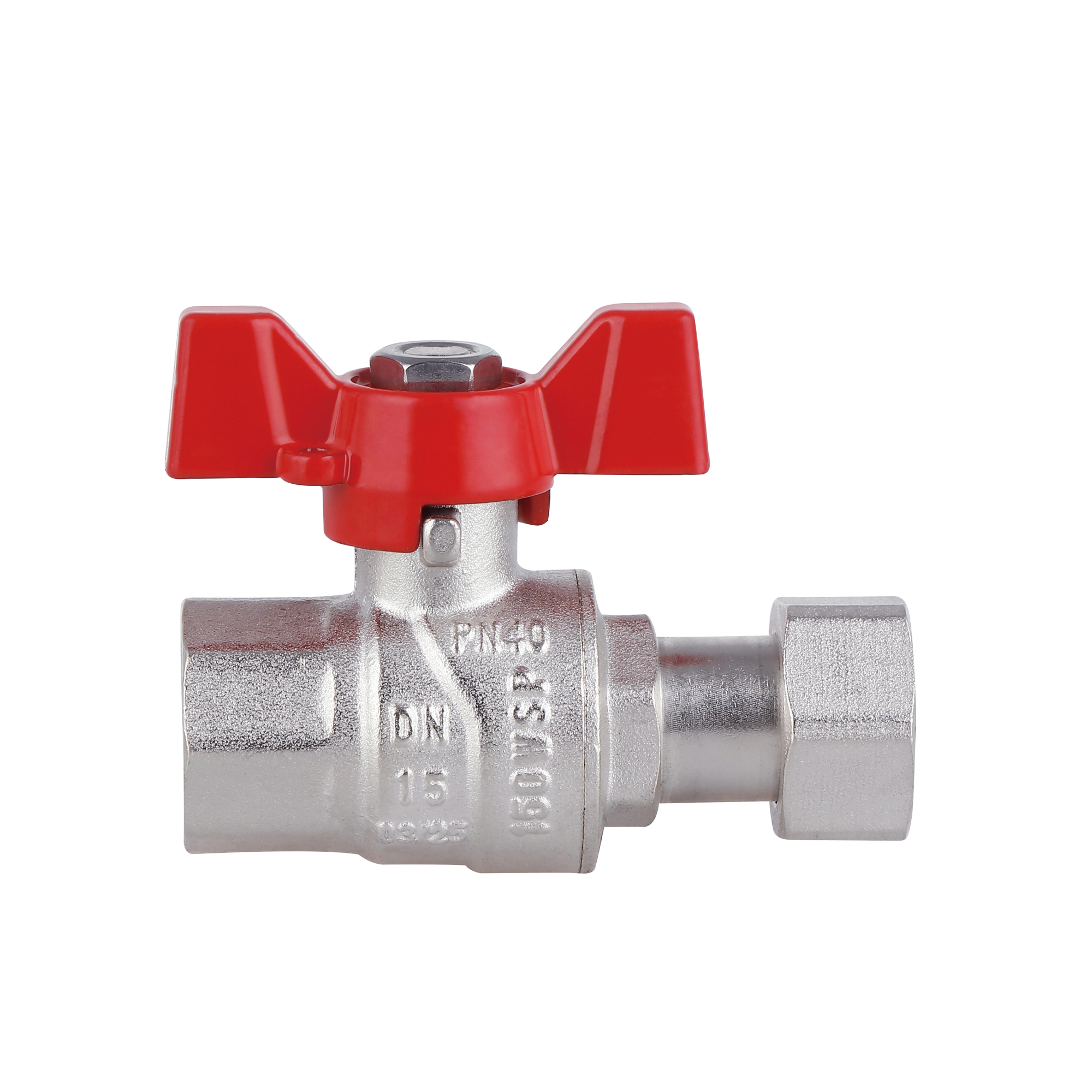 Кран кульовий з накидною гайкою Thermo Alliance Forte 1/2"х ВР для води прямий SF260W15