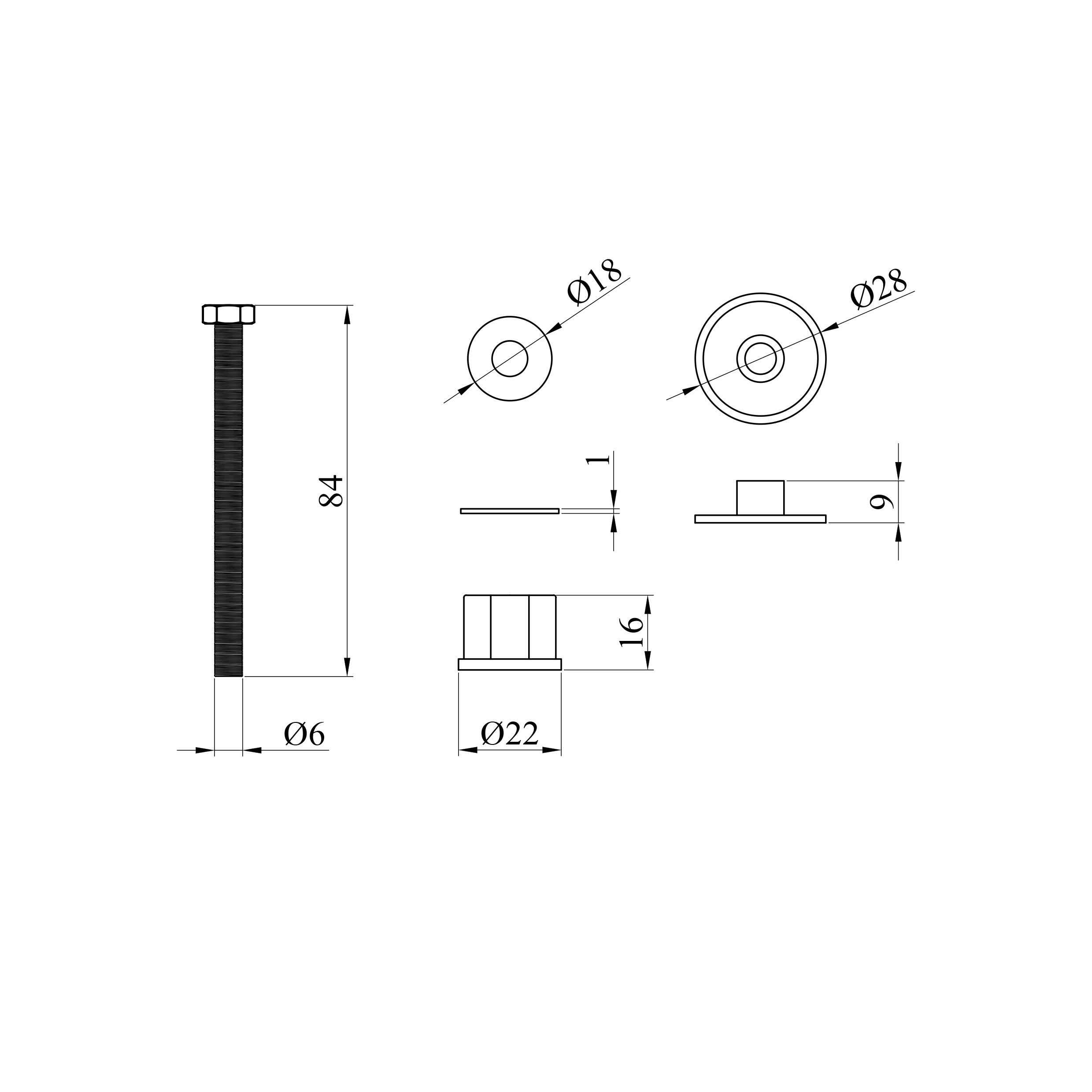 Кріплення бачка до унітаза Direct 84 мм