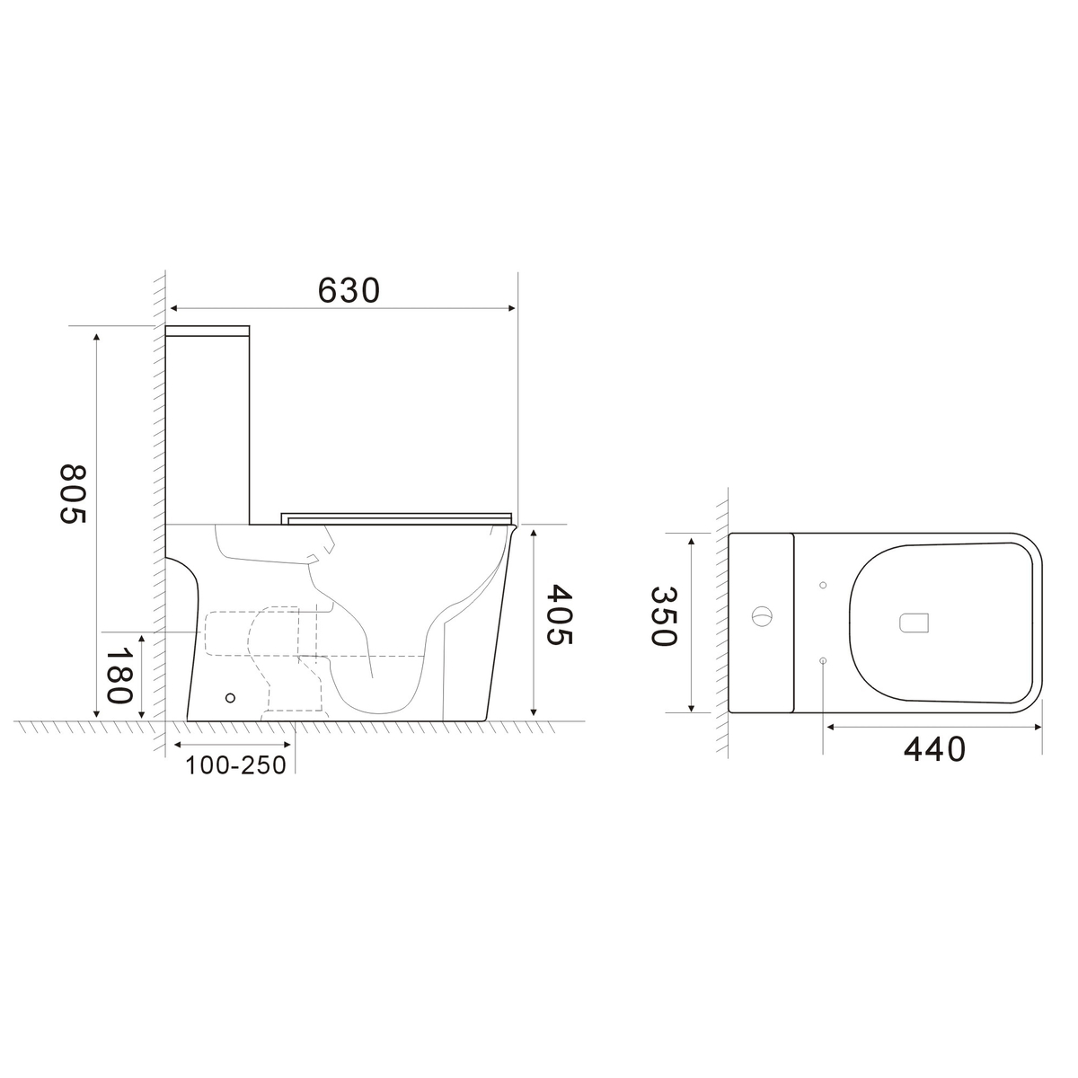 Бачок до унітазу-компакту MIXXUS WAVE-0404-R TANK 400x350x140 у комплекті зі зливною арматурою (MI8335)