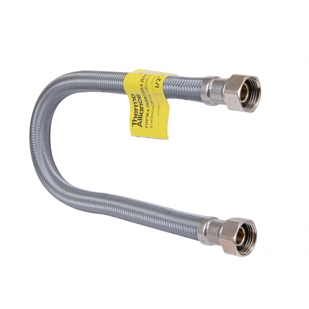 Шланг Forte для води D10 60 см NYLON 1/2"x1/2" ВВ TAF383W60 Thermo Alliance