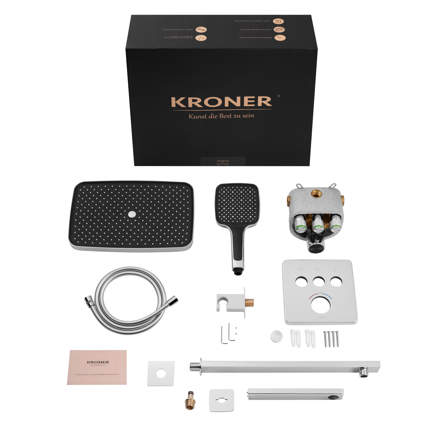 Душова система прихованого монтажу термостатична Kroner Element Thermo 211462-0101