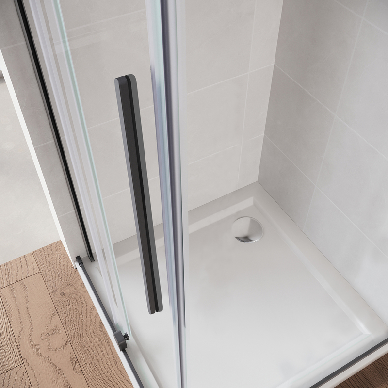 Двері у нішу Walk-In розсувні KOER SR SD07-120x200-R-TR-07 прозоре скло EASY CLEAN 8мм графіт (KR5775)