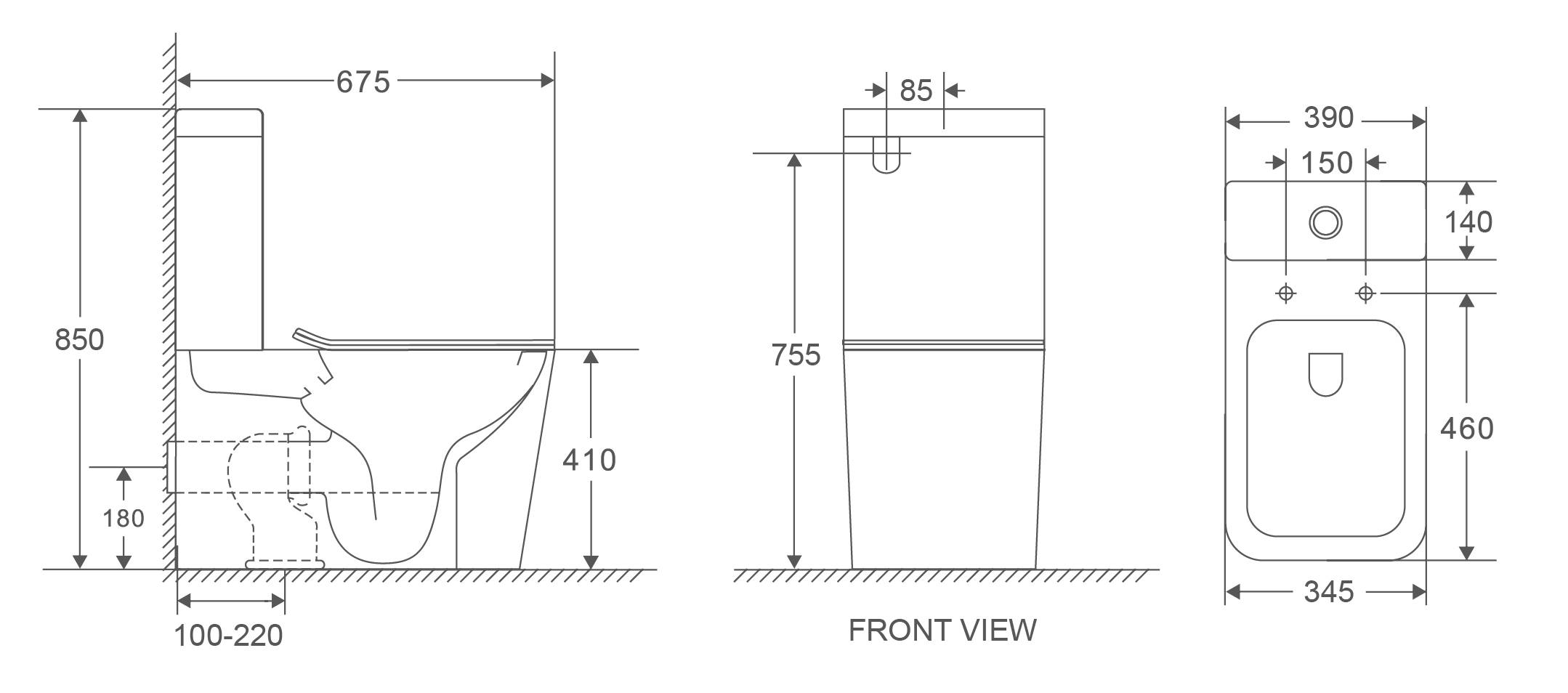 Унітаз-компакт MIXXUS PREMIUM QUADRO-0402-R 675х390х855mm система змиву RIMLESS (MP6458)