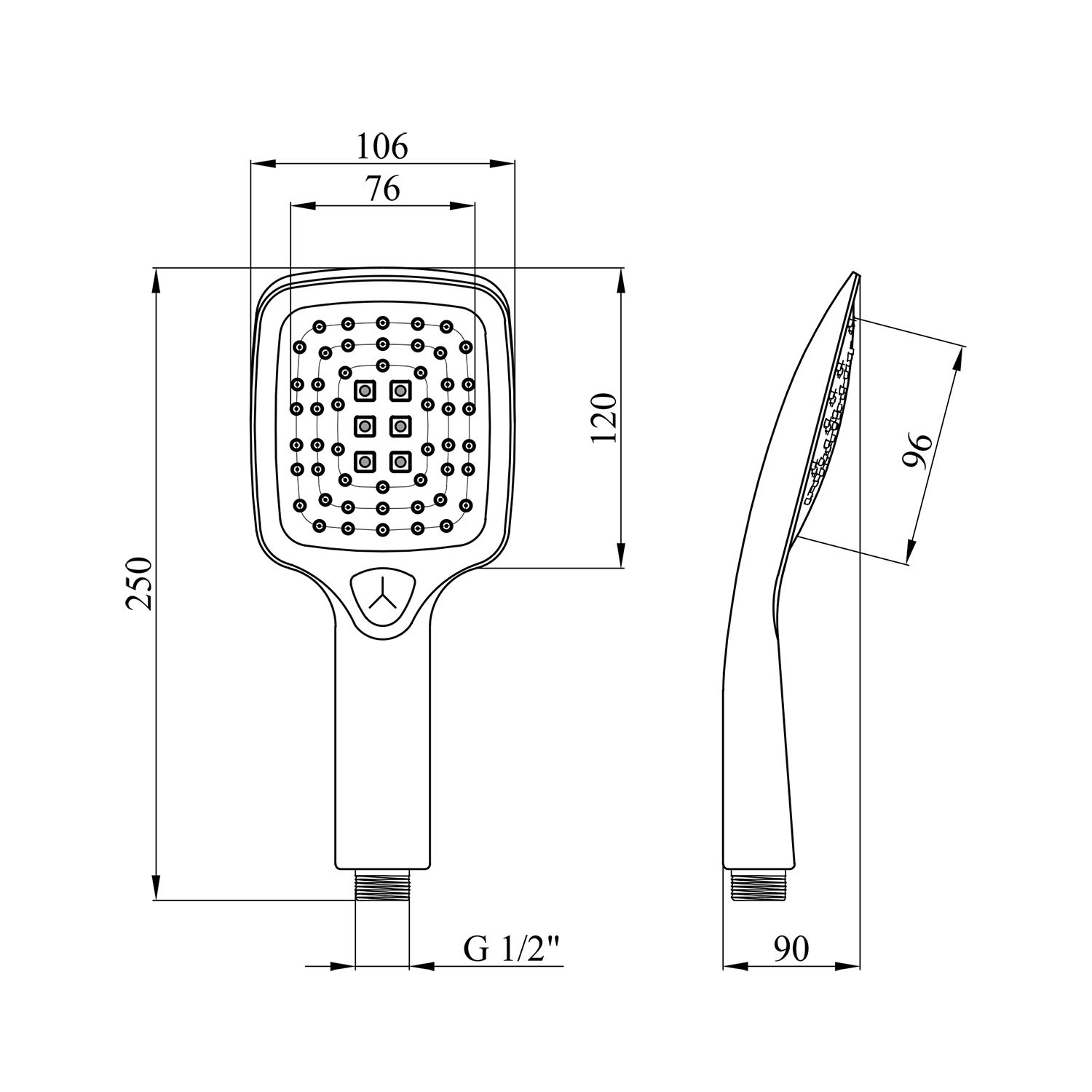 Лійка для ручного душу Kroner KRP Edelstahl Kubus - SCH700