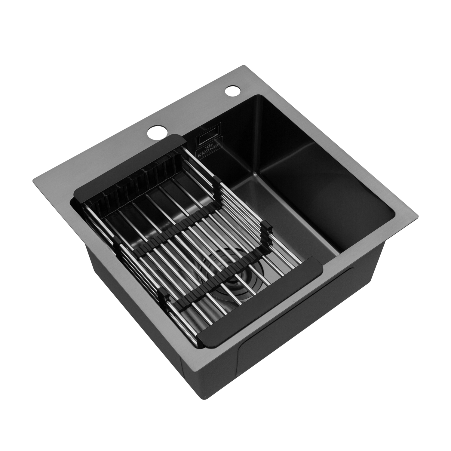 Кухонна мийка Kroner KRP Schwarze - 4545HM PVD (3.0/1.0 мм)