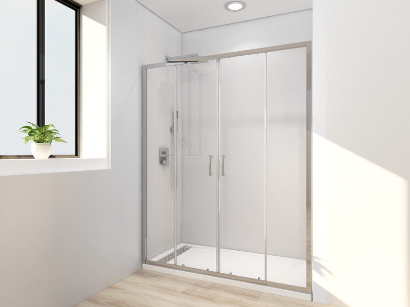 Двері у нішу розсувні MIXXUS PREMIUM DIVERSE SD01-160x185-TR CHROME прозоре скло 5мм (MI6875)
