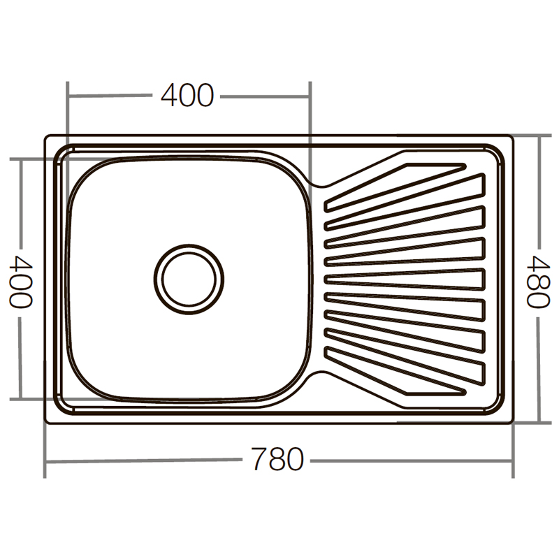 Мийка кухонна ZERIX Z7848-08-180E (satin) (ZX1604)