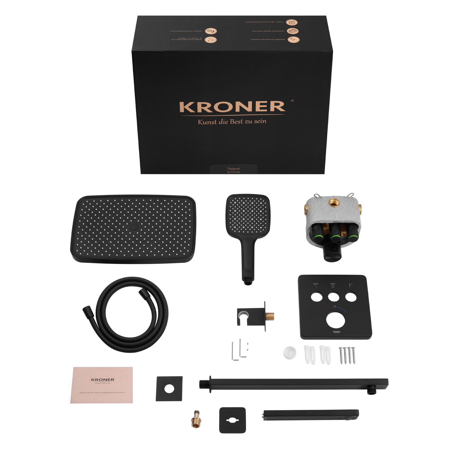 Душова система прихованого монтажу термостатична Kroner Element Thermo 211462-3801