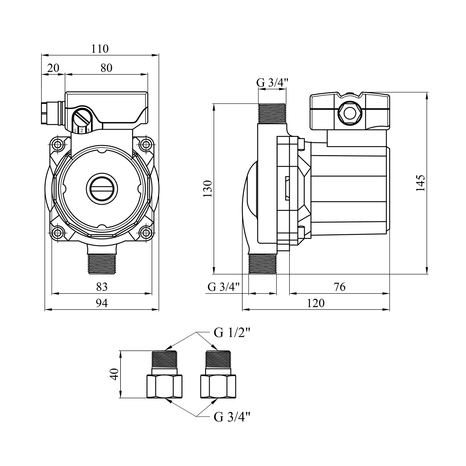 Насос рециркуляційний Forwater Star Z 15/6 з гайками (Wilo)