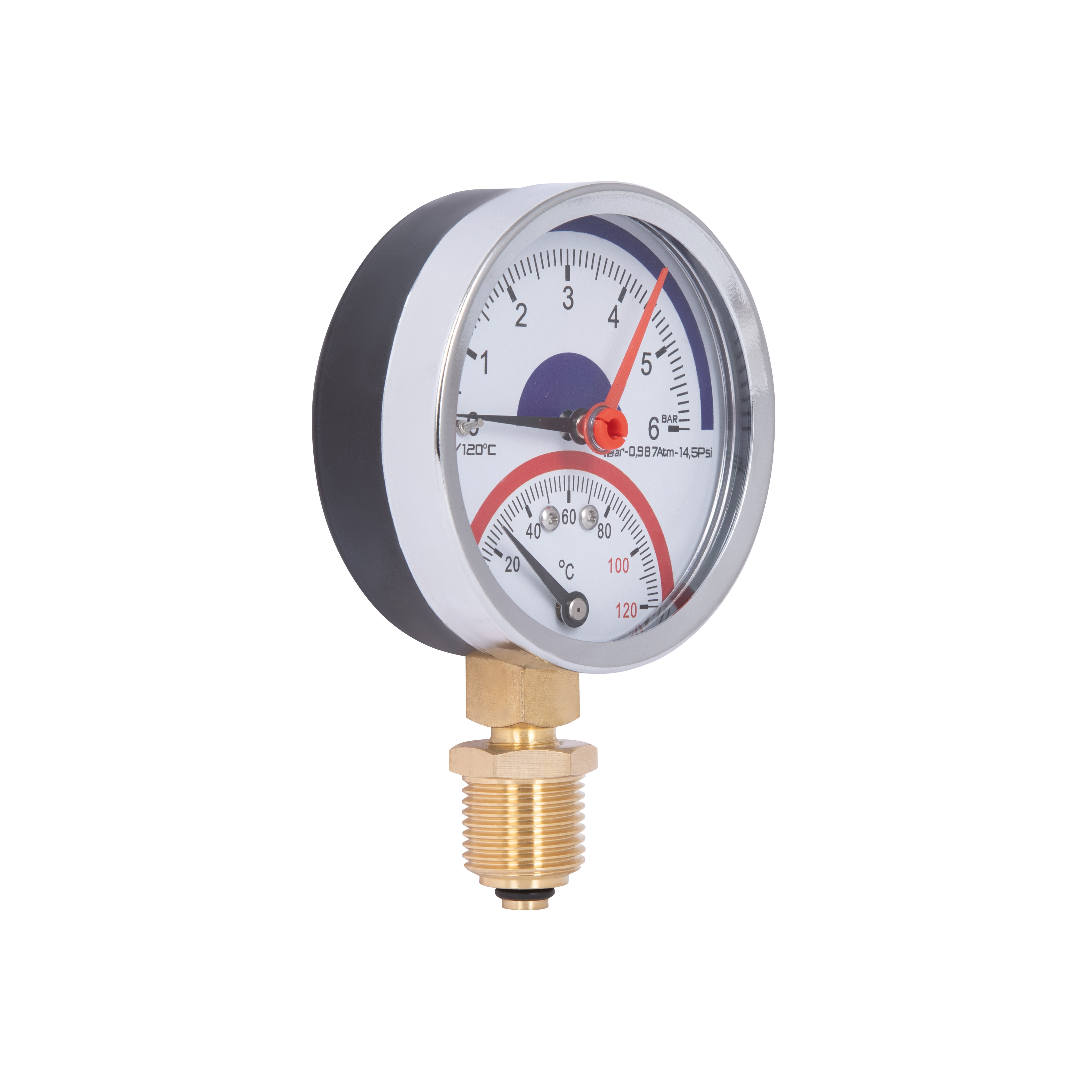 Термоманометр Thermo Alliance Standart 80 мм 1/2", нижнє підмикання SD1726B