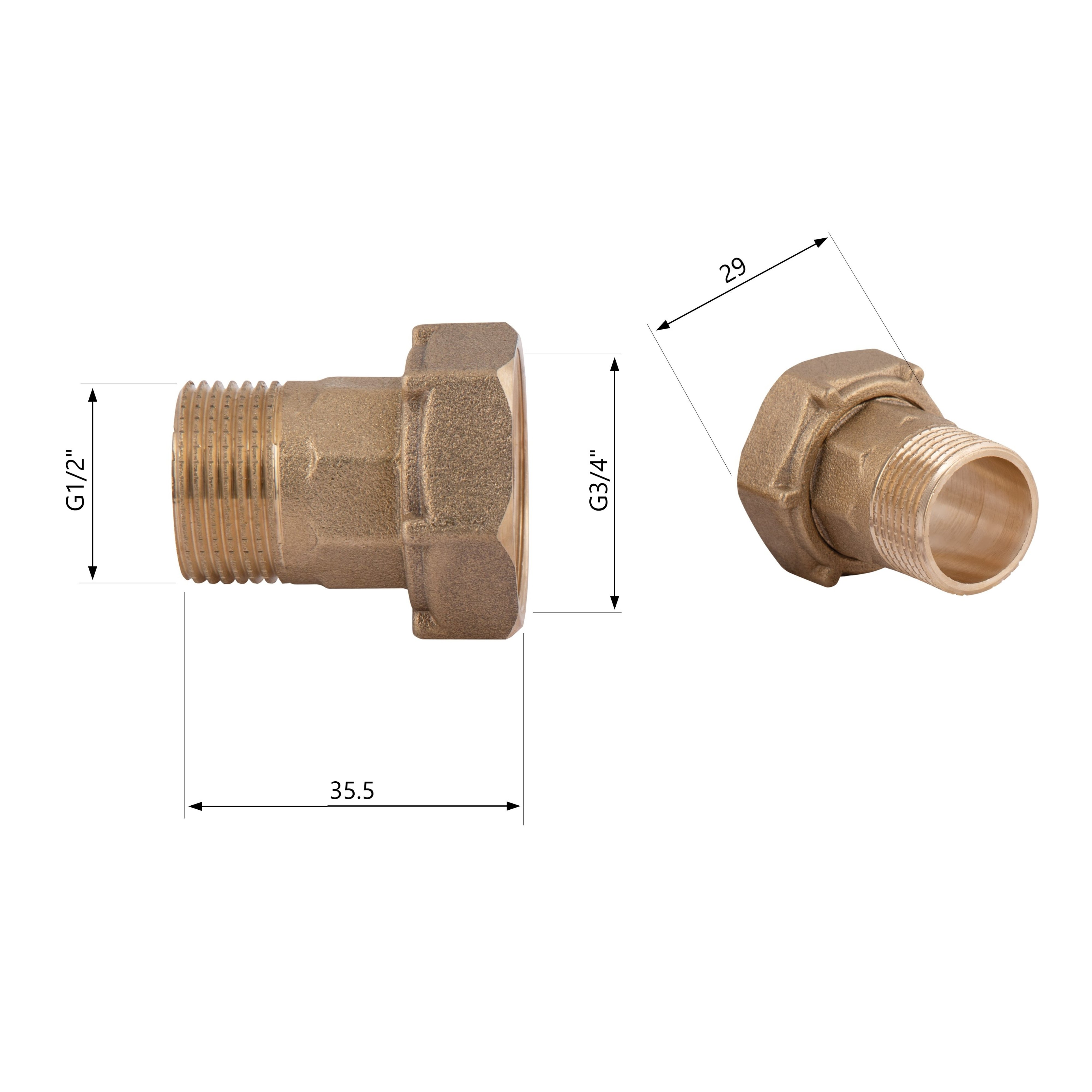 Комплект для лічильника Thermo Alliance Standart 1/2"З х 3/4"В SD42915