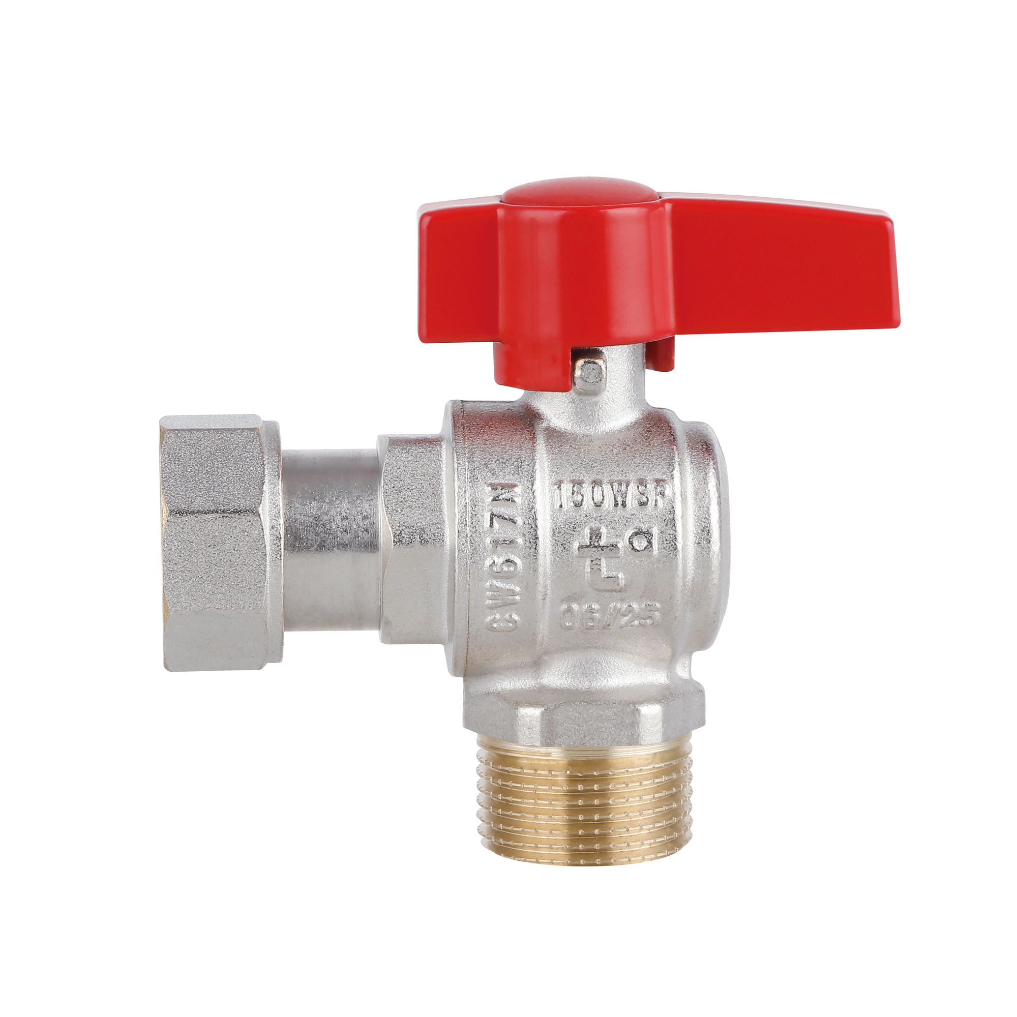 Кран кульовий Thermo Alliance Standart 3/4"ВЗ кутовий, PN40, з накидною гайкою TAS224W20