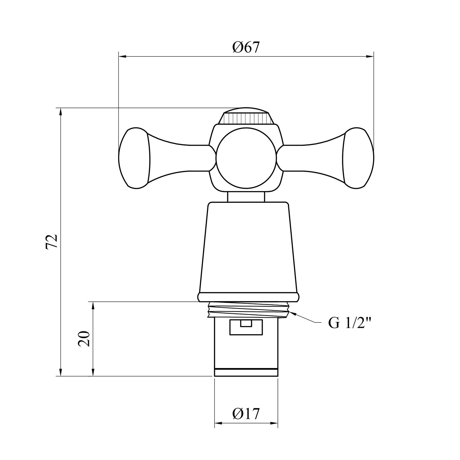 Ручка з кран-буксою для змішувача Kroner KRM - C985 (пара)