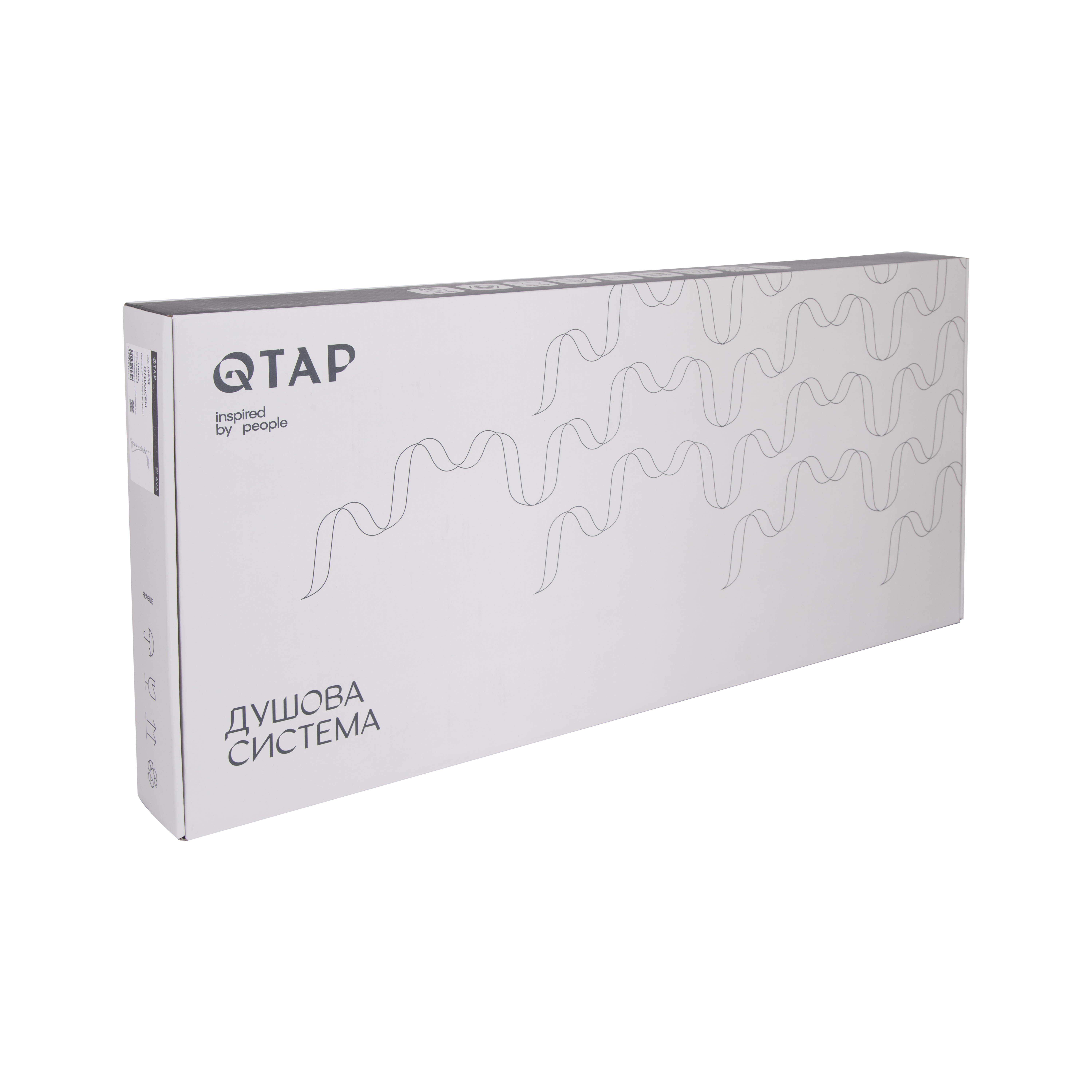 Душова стійка універсальна Qtap Plava на два споживача 1015 мм прямокутна QT1001CRM Chrome