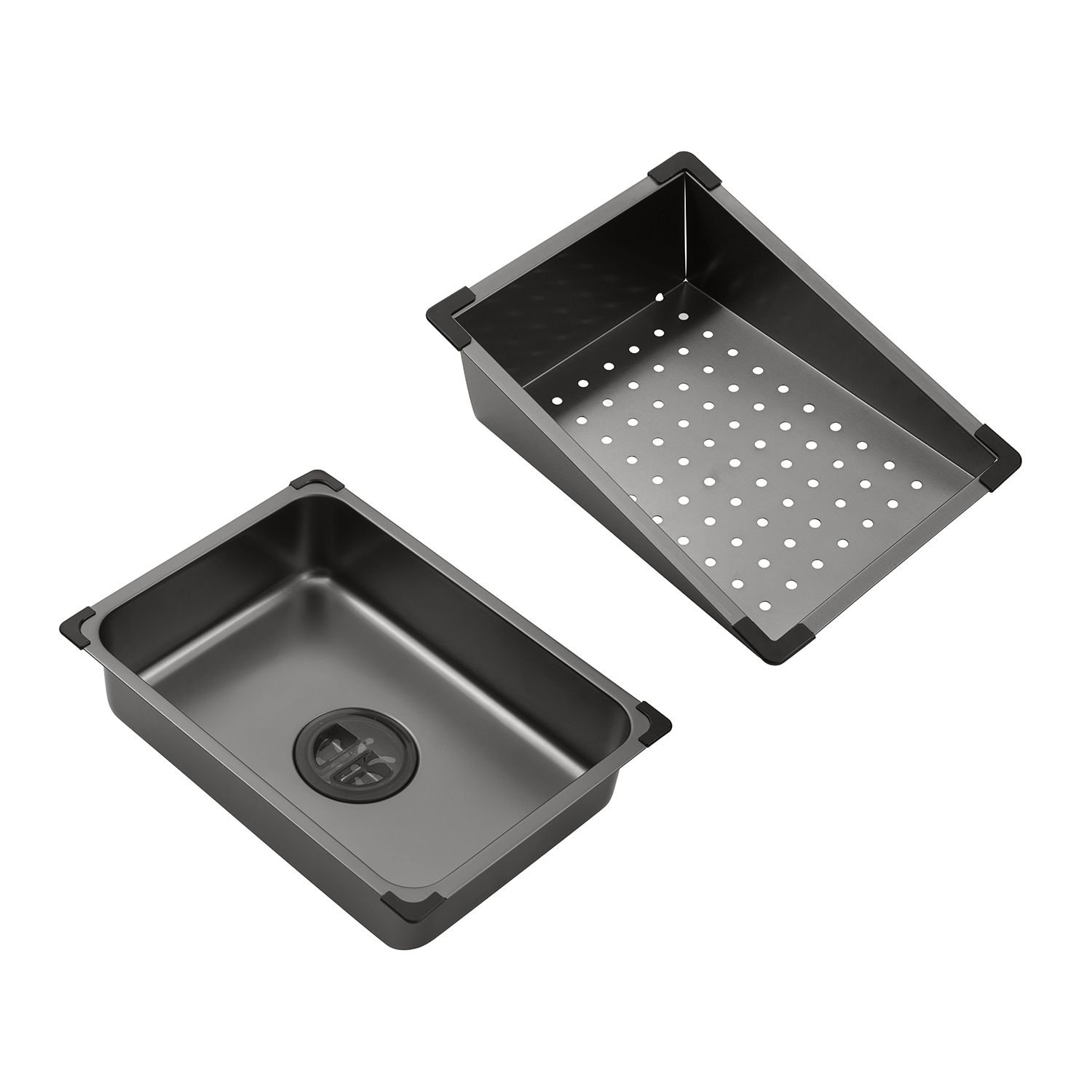 Кухонна мийка Kroner KRP Schwarze - SET7545NB PVD (3.0/0.8 мм)