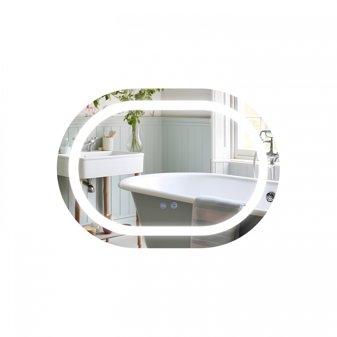 Дзеркало Qtap Gemini 650х900 з LED-підсвічуванням Touch, з антизапотіванням, з димером, рег. темп. кольору (3000-6500K) QT2578R6590