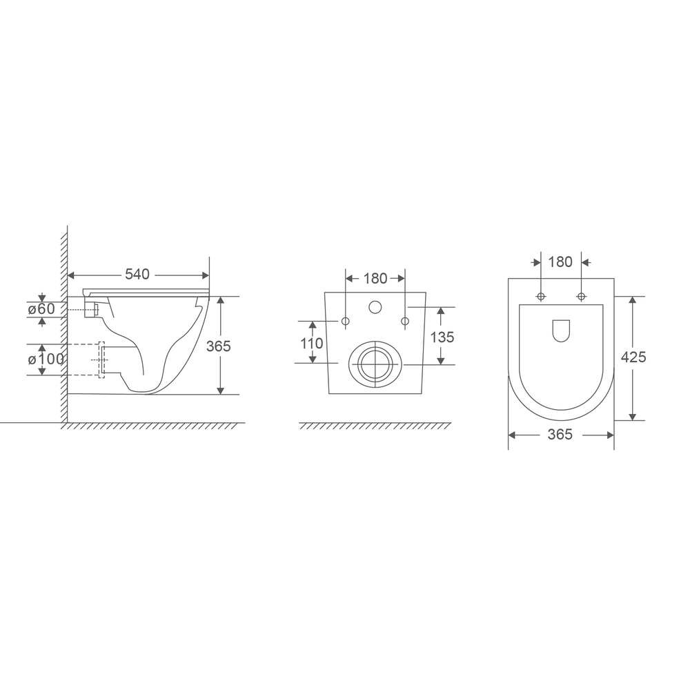Унітаз підвісний MIXXUS PREMIUM ELLIPSE-0304-R 540х360х360mm система змиву RIMLESS (MP6466)