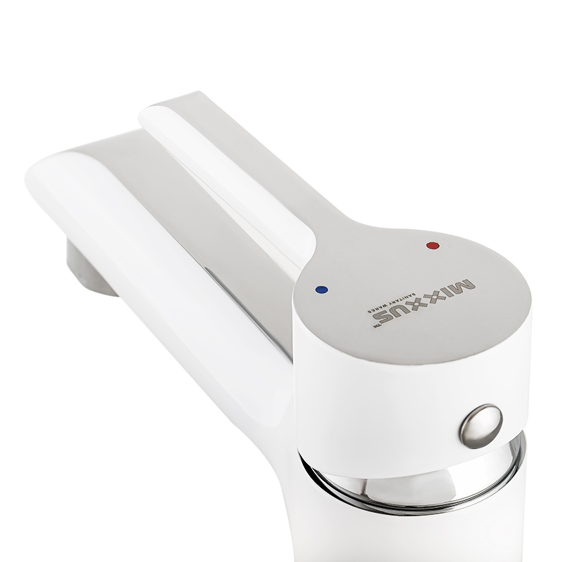 Змішувач для умивальника MIXXUS PREMIUM EDEM 001 WHITE (Колір білий/хром) (MI5843)