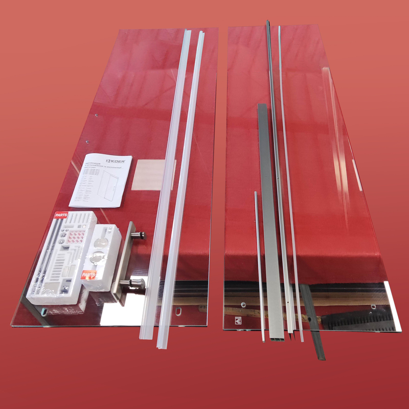 Двері у нішу розсувні KOER SR SD01-120x200-TR-07 прозоре скло EASY CLEAN 8мм графіт (KR5378)