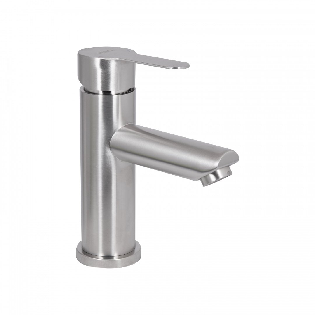 Змішувач для раковини Brinex Pure 001F низький  Nickel BRIPUR001FNKL