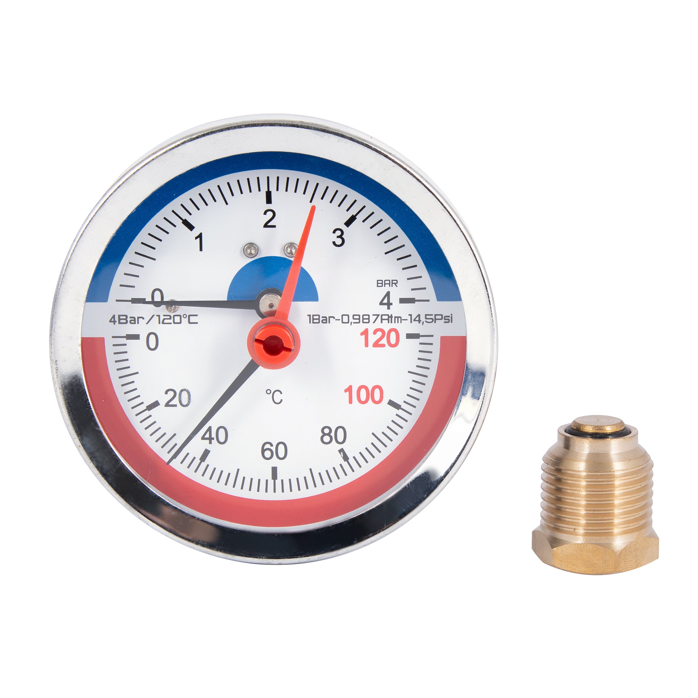 Термоманометр Thermo Alliance Standart 80 мм 1/2", заднє підмикання SD1734B