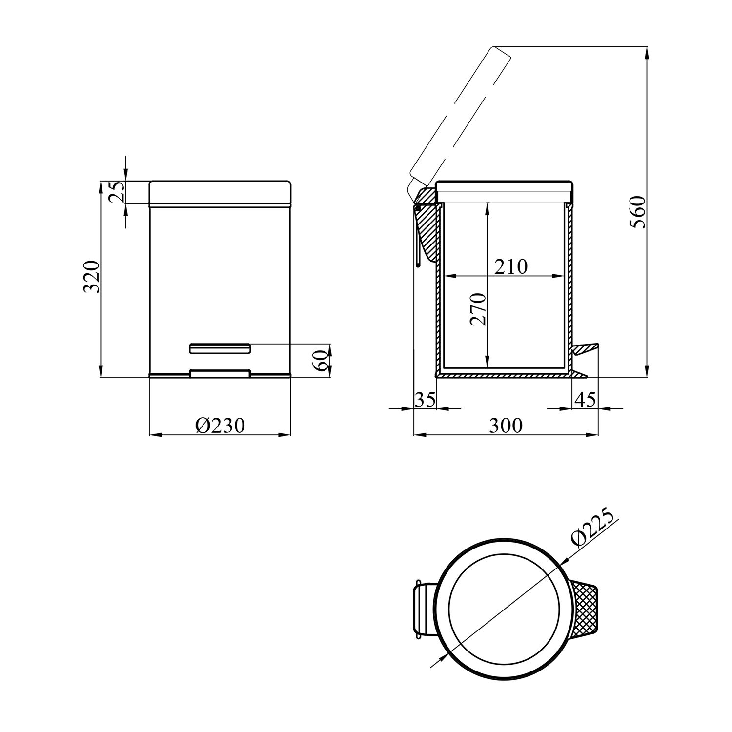 Відро для сміття Potato P413 8 л
