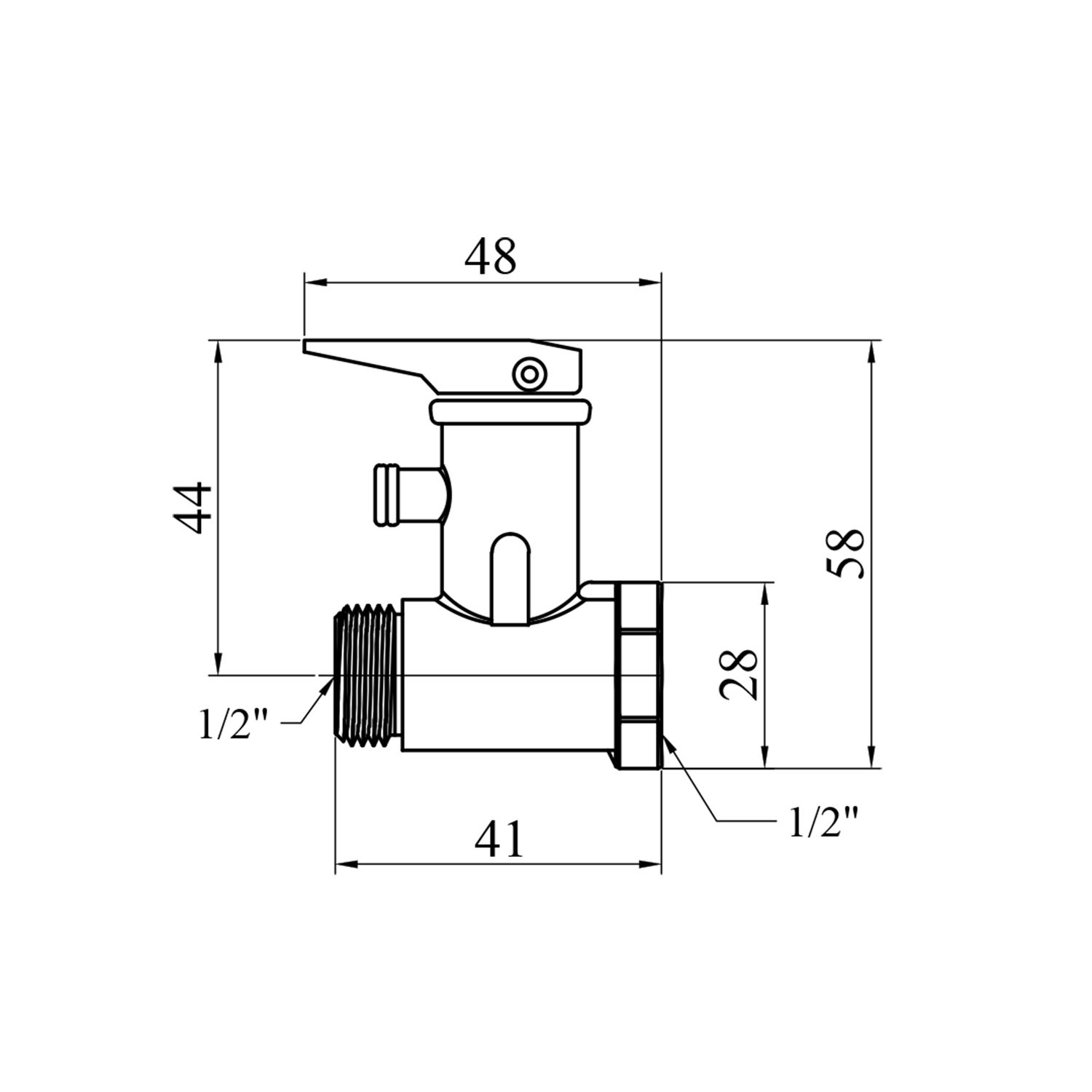 Запобіжний клапан STA 1/2" ВЗ 6 Bar латунний