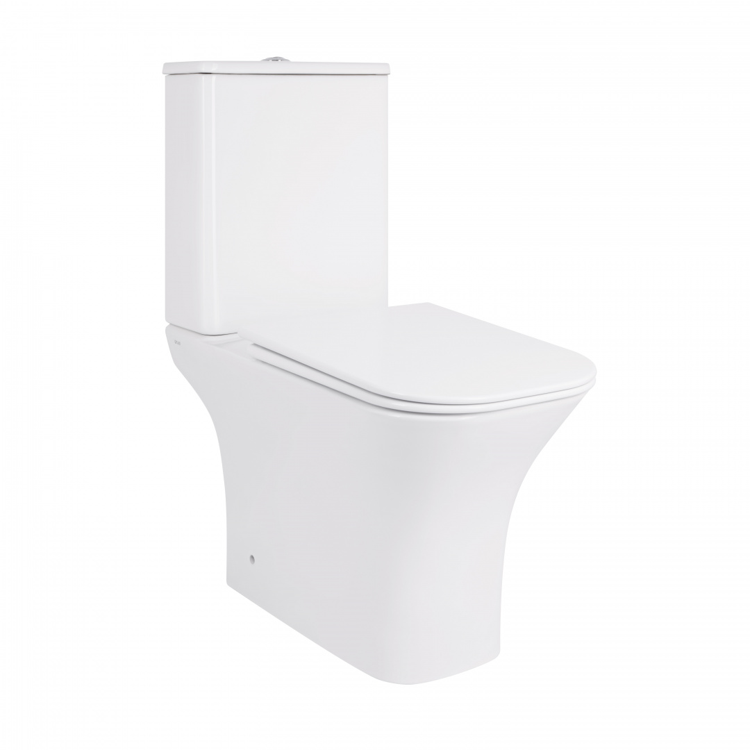 Унітаз-компакт Qtap Presto Quadro безободковий з сидінням Soft-close QT24221215AW