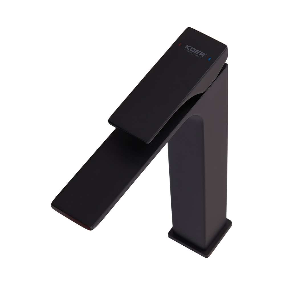 Змішувач для умивальника високий KOER KB-11010-05 (Колір чорний) (KR3483)