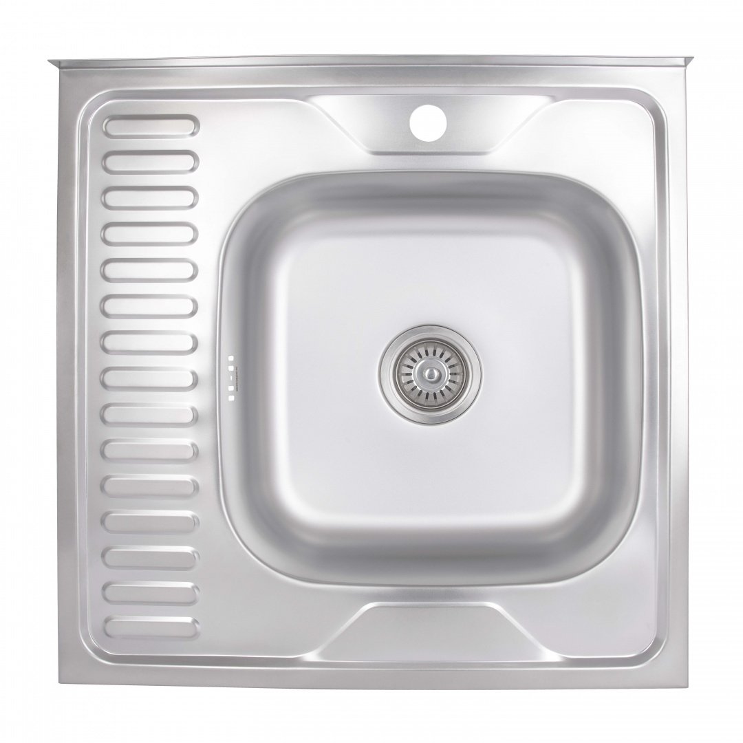 Кухонна мийка Brinex 6060-R 0,6 мм Satin (BRIN6060RSAT06)