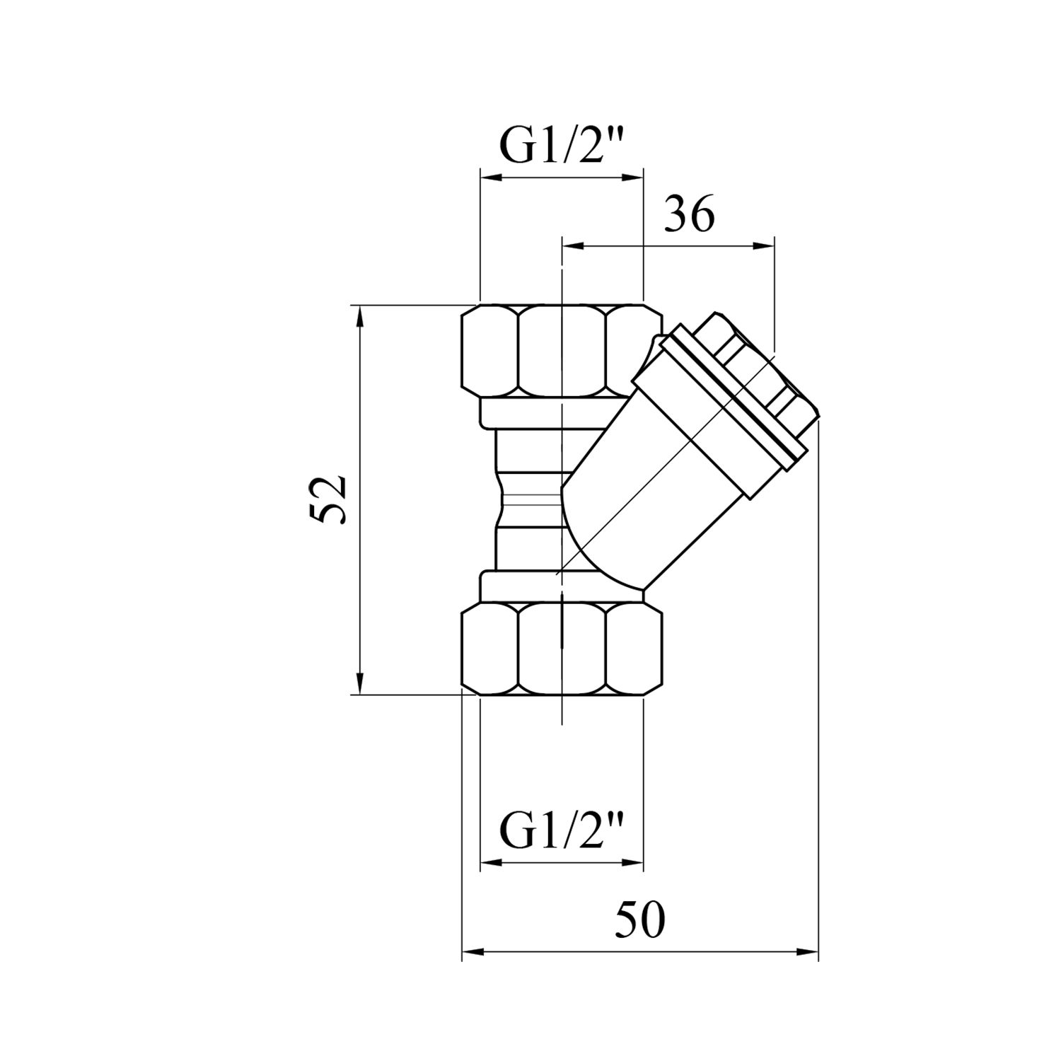 Фільтр грубої очистки для газу Karro 1/2" латунь