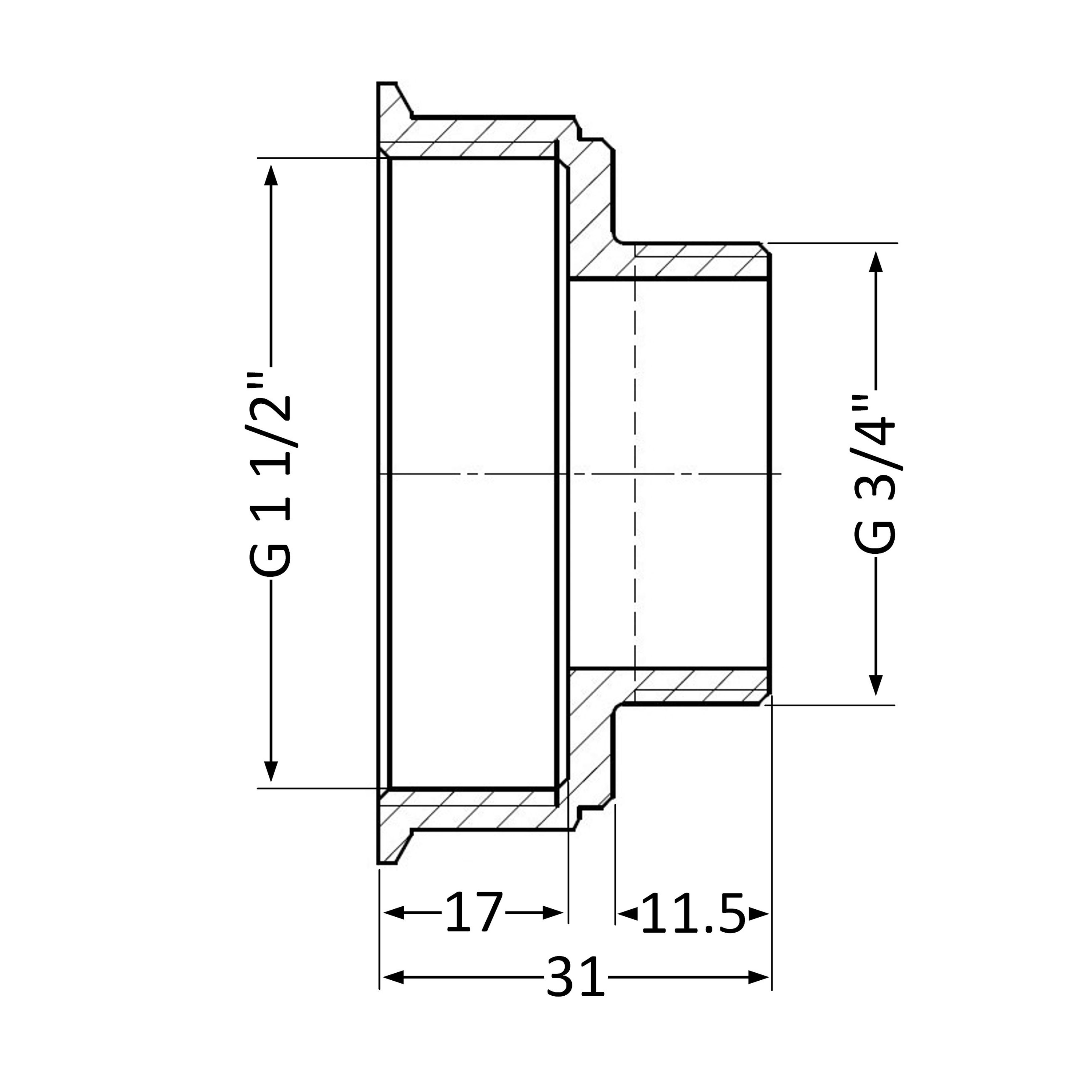 Перехідник Thermo Alliance Standart 1 1/2"х3/4" ВЗ SD4094020