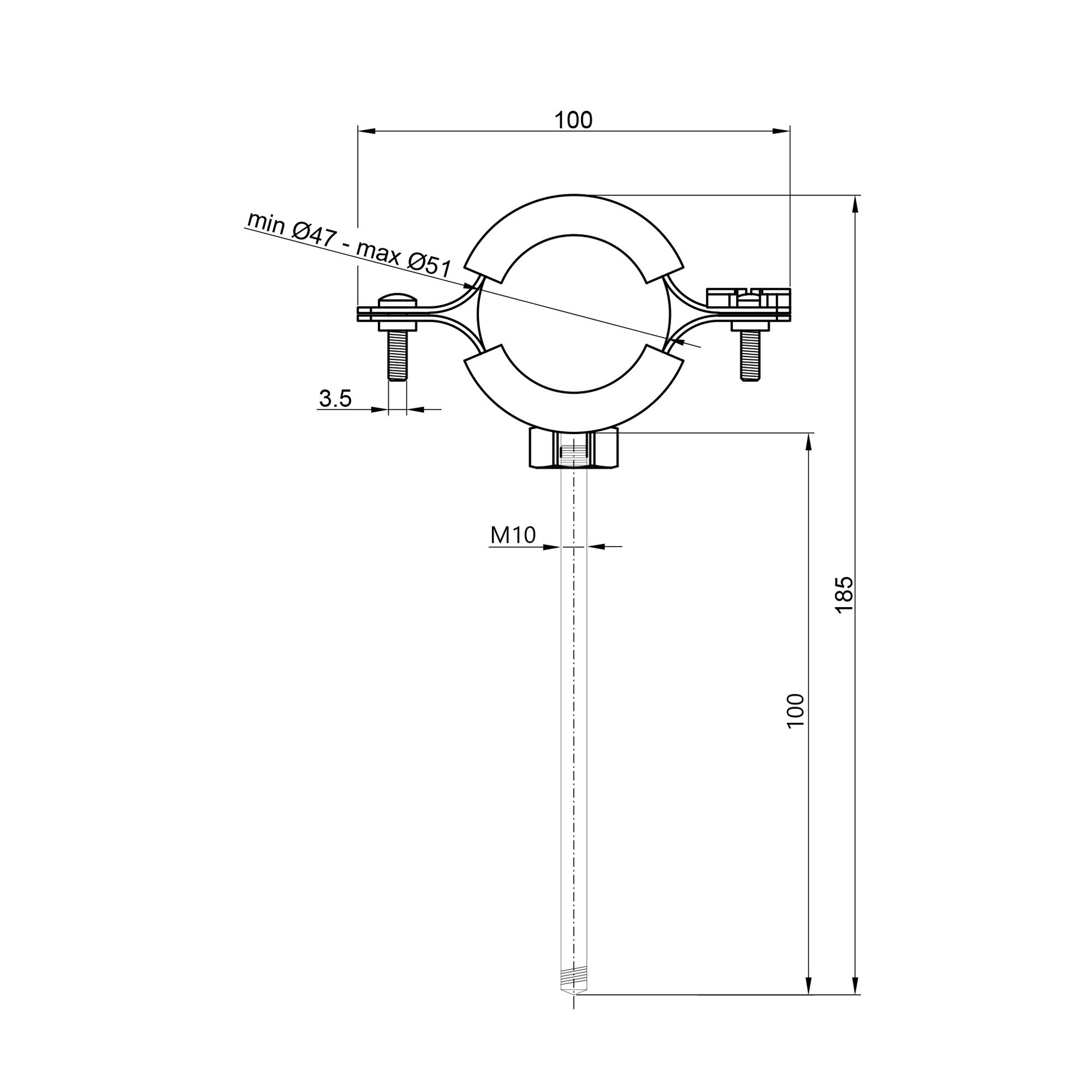 Хомут Thermo Alliance Forte 1 1/2" (D47-51 мм) SF10040