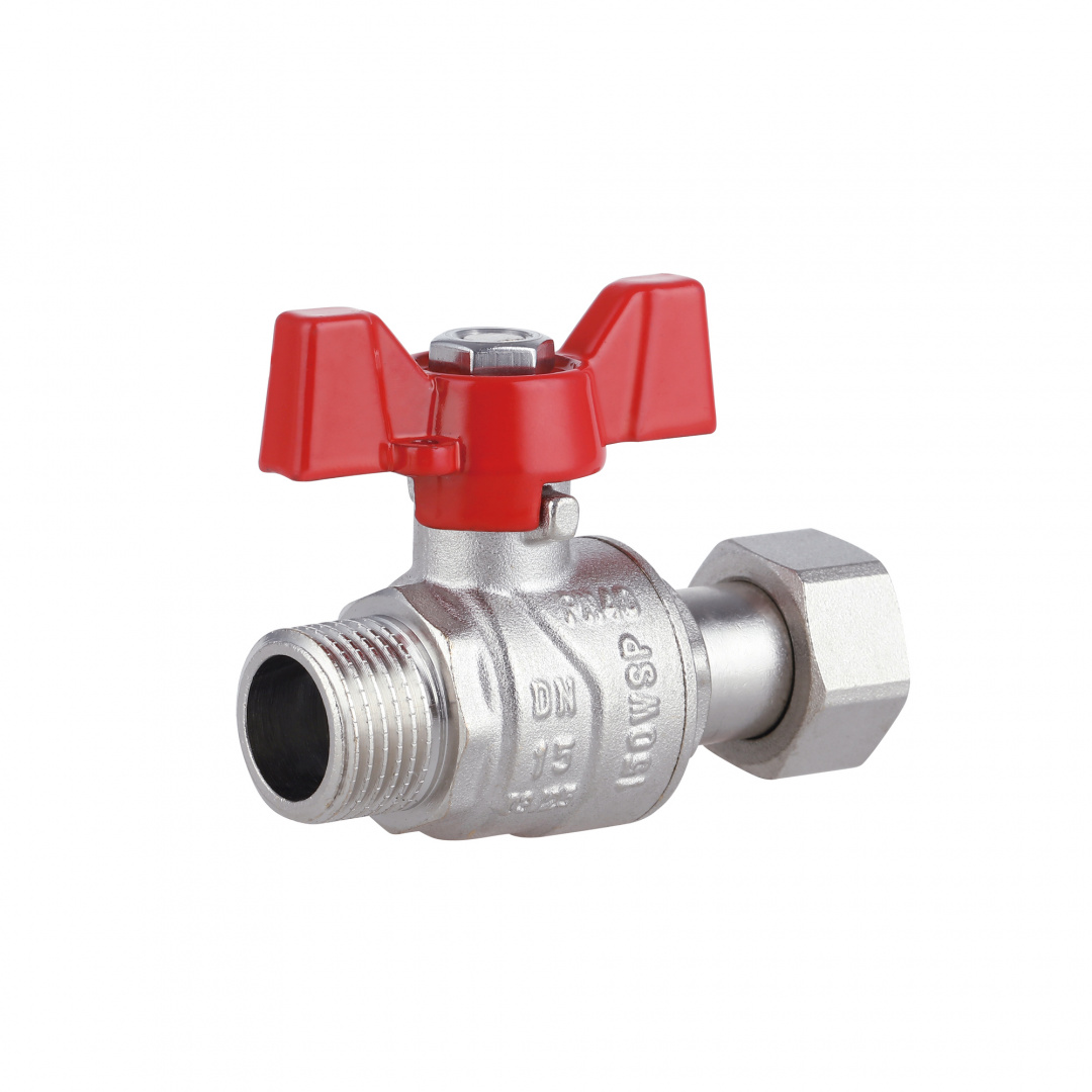 Кран кульовий з накидною гайкою Thermo Alliance Forte 1/2" ВЗ для води прямий SF261W15