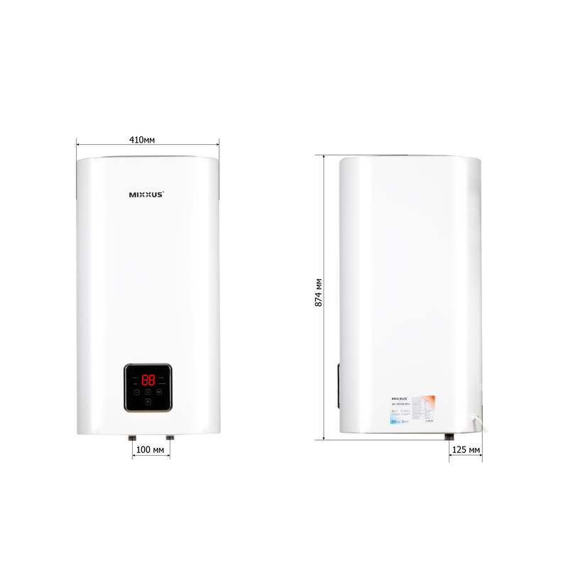 Водонагрівач "Квадрат" Mixxus EWH-13080 CUBE WET(V) накопичувальний 80 л, мокрий тен 2,0 kW (WH0612)