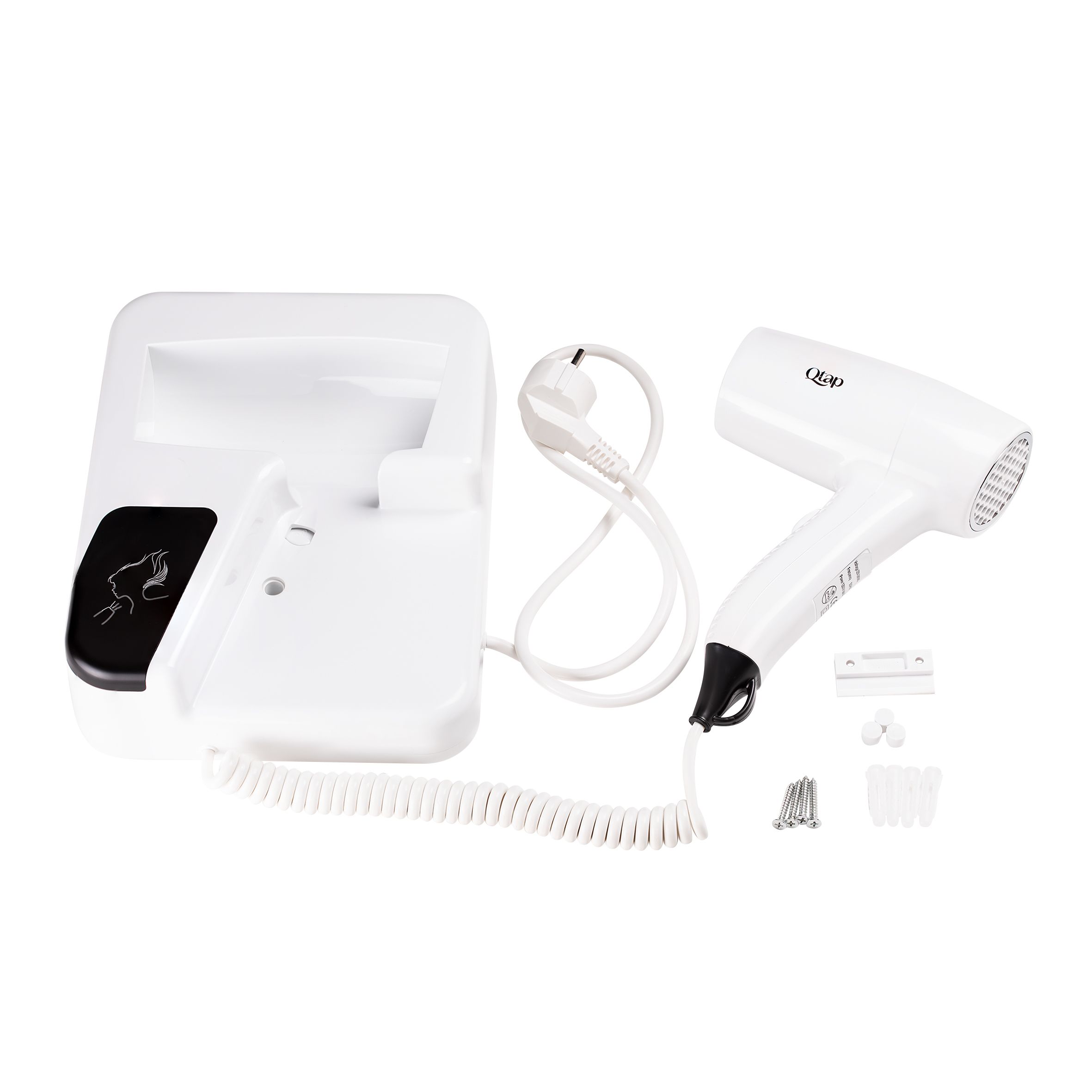 Фен із тримачем Qtap Pohodli 1200 Вт QTF1200RNP White (Pobut)